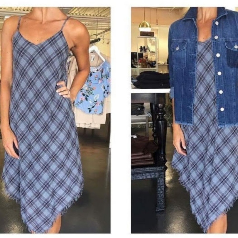 ๐DREW Indigo Belted Asymmetrical Krista Dress - Picture 2 of 7